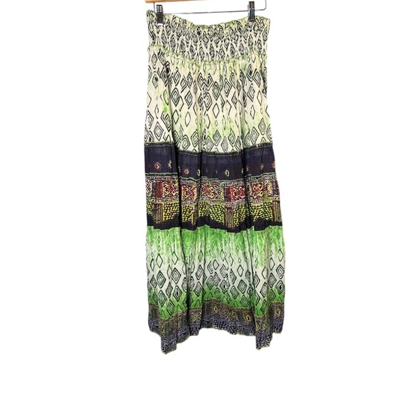Chaudry KC |Anthropologie Small Multicolor Cotton Maxi Boho‎ Peasant Skirt NWT - Picture 2 of 12